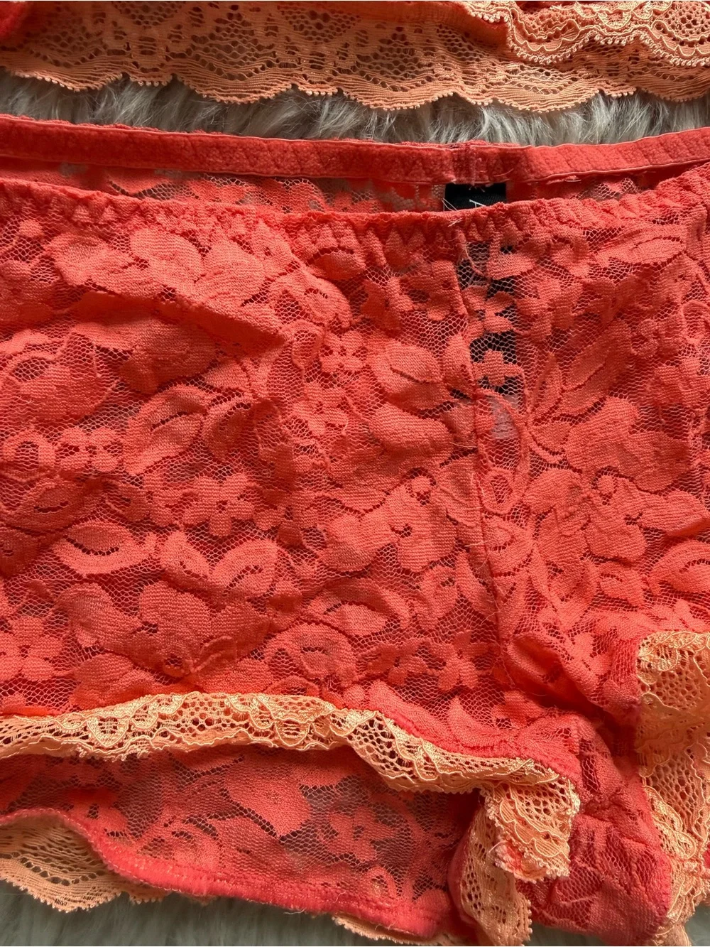 Adore Me Coral Lace Roanne PJ Set